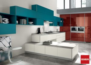 Cucina moderna Scavolini Tetrix bianca-blu